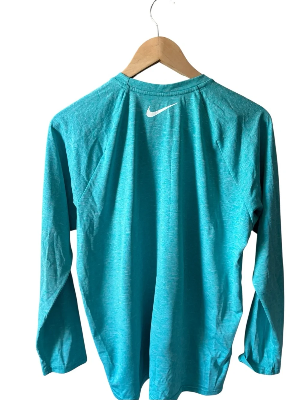 Nike Dri-FIT Swim Long Sleeve Rash Guard Shirt Medium Turquoise Graphic